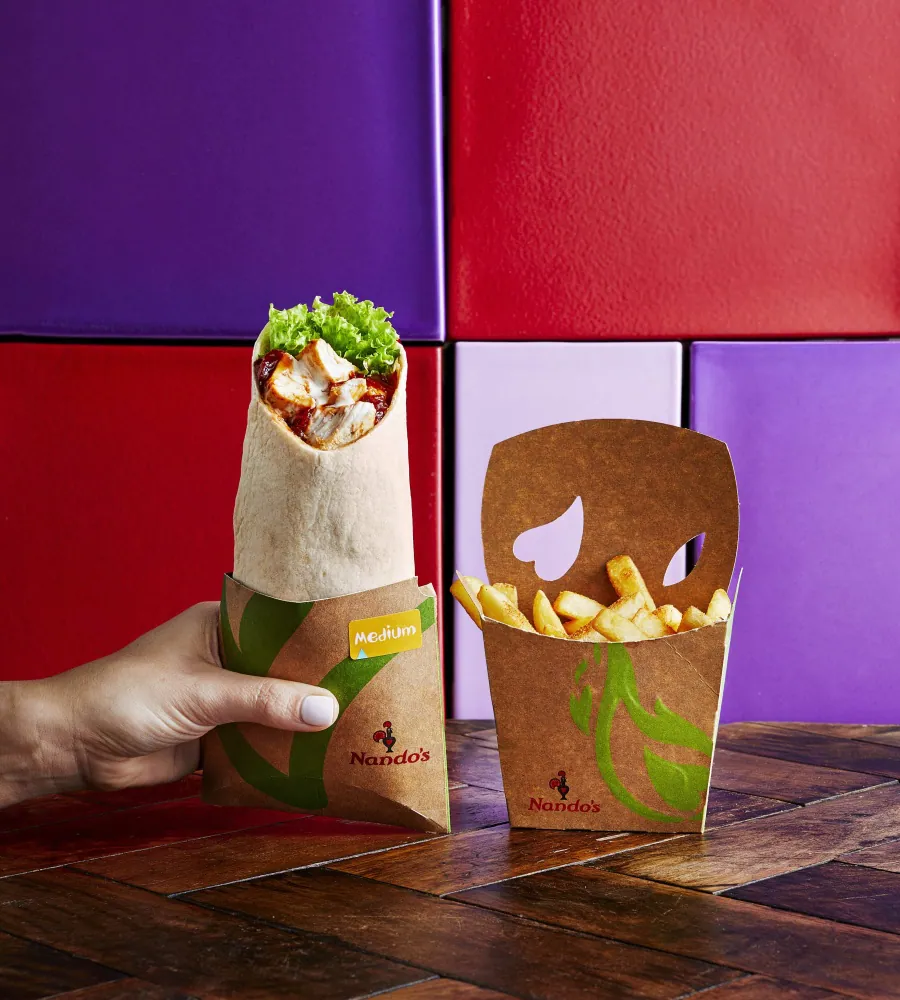m bpw chickenwrap takeaway chips hand p